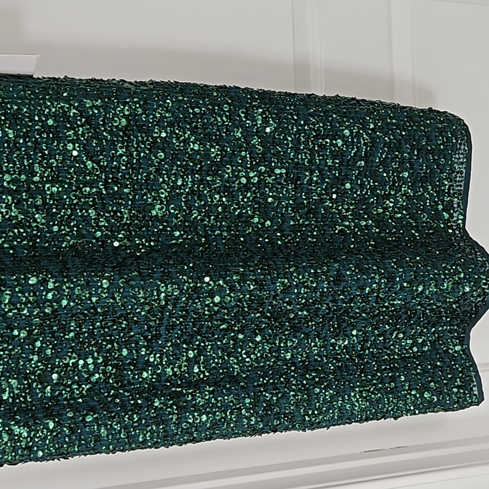 Mac DuggalSequined Short Sleeve Wrap Over Cocktail Dress - Picture 6 of 6